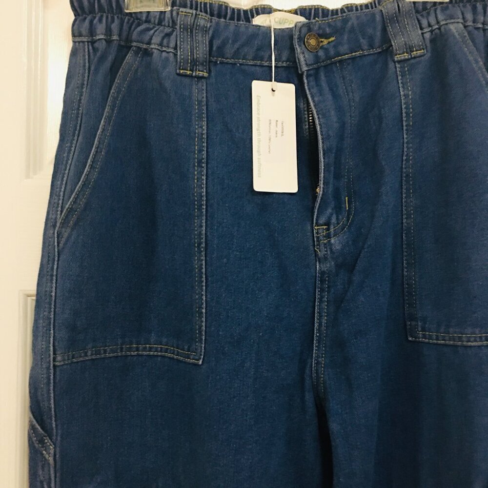 2XL Unisex Cargo Denim Pants – Wide Leg, Multi‑Pocket, Straight Fit - Picture 3 of 13